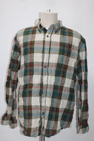 St Johns Bay Men's  Flannel Shirt Green XL Pre-Owned