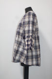 Style Co Cotton Bell-Sleeve Plaid Top Bluefield Purple M