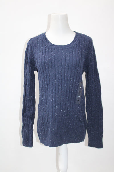 Karen Scott Nep Crewneck Sweater Navy M