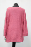 Karen Scott Horizontal Cobble Scoopneck  Pullover Pink LARGE