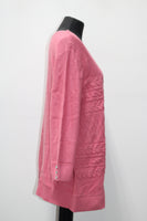 Karen Scott Horizontal Cobble Scoopneck  Pullover Pink LARGE