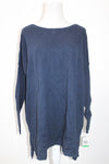 Style & Co. Women's Petites Knit Ribbed Tunic Sweater Navy PL