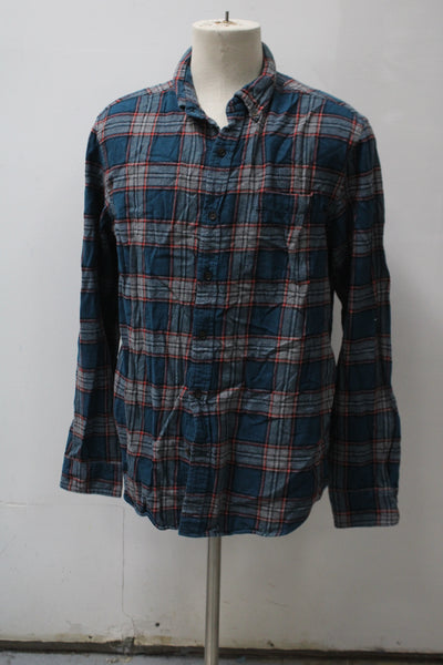 St Johns Bay Men's  Flannel Shirt Blue  Pre-Owned