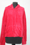 Project 28 Womens Corduroy Hooded Sweatshirt Red LARGE