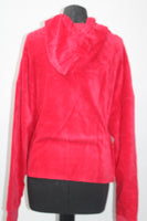 Project 28 Womens Corduroy Hooded Sweatshirt Red LARGE