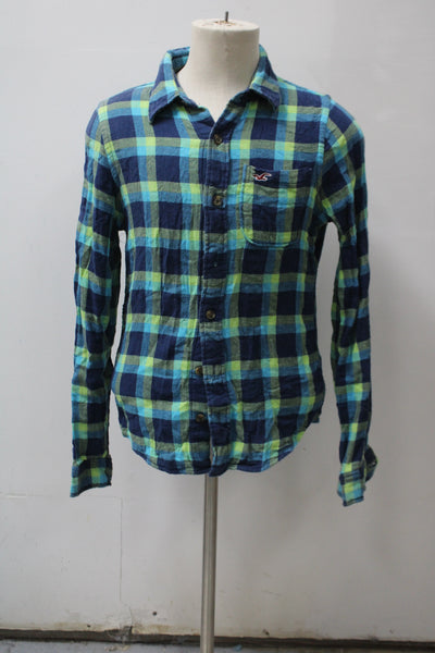 Hollister Men's  Flannel Shirt Blue M Pre-Owned