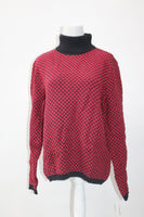 Karen Scott Petite Cotton Textured Turtleneck Sweater, Red, PL