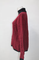 Karen Scott Petite Cotton Textured Turtleneck Sweater, Red, PL