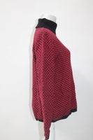 Karen Scott Petite Cotton Textured Turtleneck Sweater, Red, PL