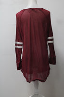 No Boundaries Women's Top Red L Pre-Owned