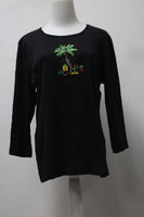 Karen Scott Women's Top Black L Pre-Owned