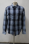 Old Navy Men's Regular Fit Flannel Shirt Blue L Pre-Owned