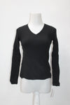 Inc International Concepts Petite Black Multi-Directional Ribbed Sweater PP