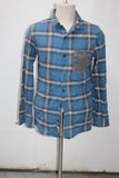 Modern Amusement Men's  Flannel Shirt Blue M Pre-Owned