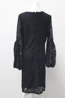 Ny Collection 37" Long Sleeve V Neck Dress Black PXS