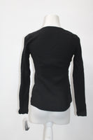 Inc International Concepts Petite Black Multi-Directional Ribbed Sweater PP