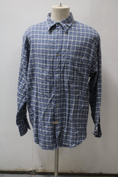 Savile Row Men's  Flannel Shirt Blue XL Pre-Owned