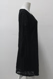 Ny Collection 37" Long Sleeve V Neck Dress Black PXS