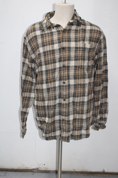 St Johns Bay Men's  Flannel Shirt Brown L Pre-Owned