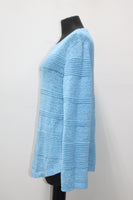 Style & Co. Women's  Sweater Mix Stitch Tape Pullover Blue Large