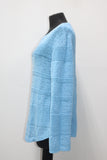 Style & Co. Women's  Sweater Mix Stitch Tape Pullover Blue Large