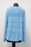 Style & Co. Women's  Sweater Mix Stitch Tape Pullover Blue Large