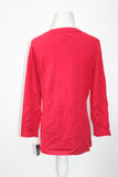 Karen Scott 3/4 Sleeve Grommet Solid Pullover Red M