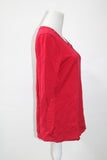 Karen Scott 3/4 Sleeve Grommet Solid Pullover Red M