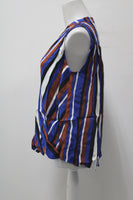 INC International Concepts Petite Striped Surplice Blouse Column Stripe 4P