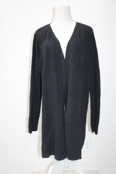 Charter Club Sweater Otto Stripe Cardigan Black PXL