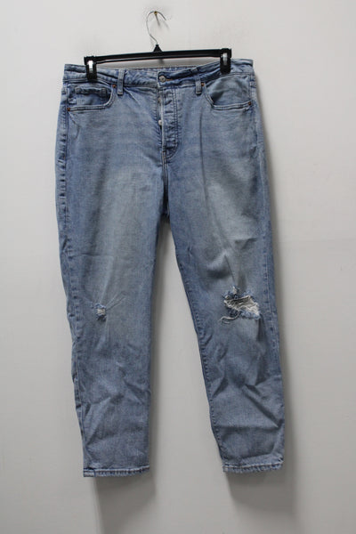 Old Navy Women's Straight High Rise  Jeans Blue 14 Pre-Owned