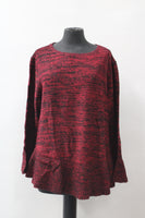 Style & Co. Women's Sweater Marl Ruffle Pullover Red XL