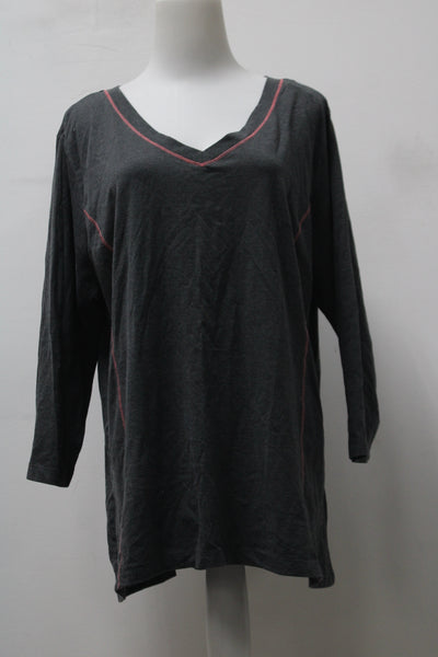 Vintage Cotton Women's Top Gray 2XL Pre-Owned