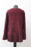 Style & Co. Women's Sweater Marl Ruffle Pullover Red XL