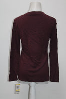 INC International Concepts Women  Petite Lace-Up Sweater Port PL