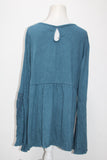 Style & Co Women's Lace-Trim Babydoll Top Rich Teal XL