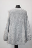 Style & Co. Women's Ribbed Bishop-Sleeve Sweater - (Light Grey Heather, MEDIUM)