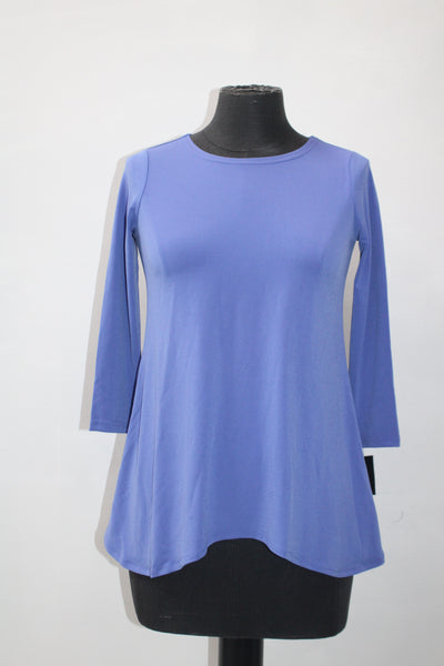 Alfani Womens Petites Matte Jersey Stretch Pullover Top Blue PP