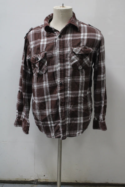 Momtage Men's  Flannel Shirt Brown L Pre-Owned