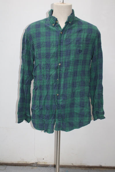 Chaps Men's  Flannel Shirt Green L Pre-Owned