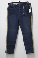 Charter Club Denim Varsity Side Ankle Jeans  Blue 14