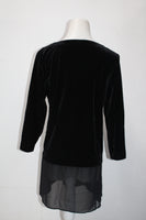 Alfani Petite Layered-Look Velvet Top Deep Black PS