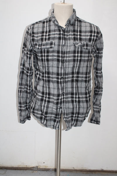 George Men's  Flannel Shirt Gray M(38-40) Pre-Owned