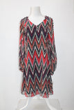 Taylor Chevron-Stripe Button-Shoulder Red 2