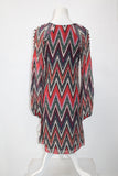 Taylor Chevron-Stripe Button-Shoulder Red 2