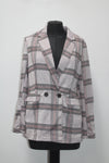 PROJECT 28 NYC Womens New Beige Striped Peacoat Casual Jacket M