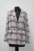 PROJECT 28 NYC Womens New Beige Striped Peacoat Casual Jacket M