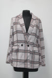 PROJECT 28 NYC Womens New Beige Striped Peacoat Casual Jacket M