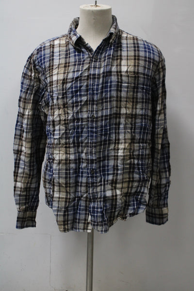 St Johns Bay Men's Classic Fit Flannel Shirt Brown L Pre-Owned