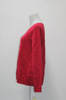 Karen Scott Embroidered Snowflake Pullover Red M